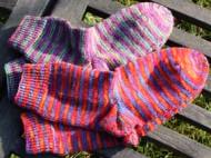 Socken aus handgefärbter Sockenwolle Aquarell